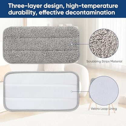 Seyola Steam Mop Pads for Floor Cleaning, Washable and Reusable Replacement Mop Pads 6pack - color: Grey