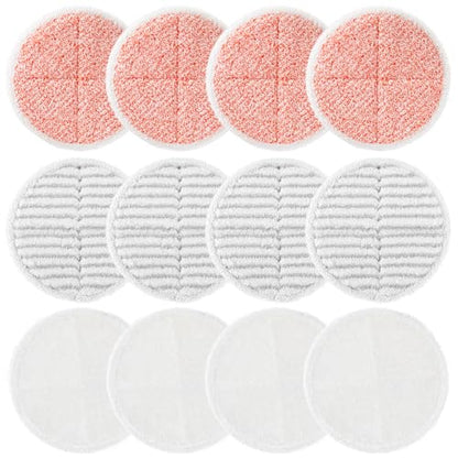 12 Pack Mop Pads Replacement Compatible with Bissell Spinwave 2124, 2039A, 2307, 23157, 23159, 20393, 20399 Hard Floor Spin Mop, 4 Soft Pads, 4 Scrubby Pads, 4 Heavy Scrub Pads - color: 12 Pack