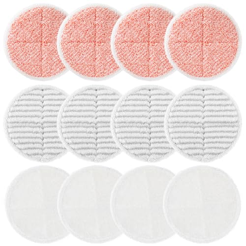 12 Pack Mop Pads Replacement Compatible with Bissell Spinwave 2124, 2039A, 2307, 23157, 23159, 20393, 20399 Hard Floor Spin Mop, 4 Soft Pads, 4 Scrubby Pads, 4 Heavy Scrub Pads - color: 12 Pack