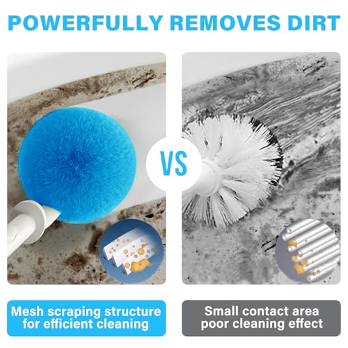Toilet Brush 2 Pack with Holder Set, Long Handle Toilet Bowl Cleaner Brush with Durable Curved Bristles, Deep Cleaning Toilet Scrubber for Bathroom Accessories,White
