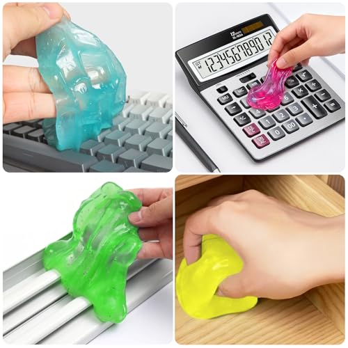 Car Cleaning Gels 3 Pack, Clean Putty Dust Cleaner Kit, Auto Detailing Tools Cleaning Putty, Car Cleaner Gels-4 Pack,