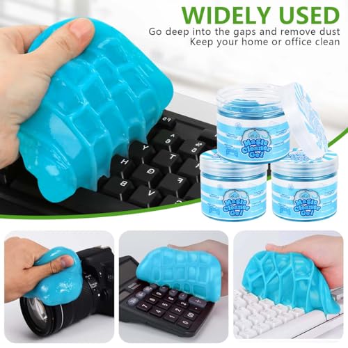 SenseYo 2 Pack Car Cleaning Gel Slime Clean Putty Dust Remover Car Interior Cleaner Kit Supplies Accessories Auto Detailing Tools for Air Vents Consoles Cup Holders Keyboards Notebook Camera