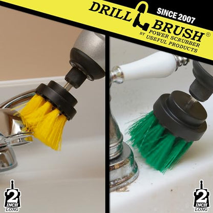 Cleaning Supplies - Kitchen Pot - Cleaner - Drill Brush - 2-inch Diameter, Long Bristle Spin Brush Set - Bathroom Accessories - Shower Curtain - Bath Mat - Baby Bath Tub - Scrubber - Calcium - Rust - color: Green / Yellow