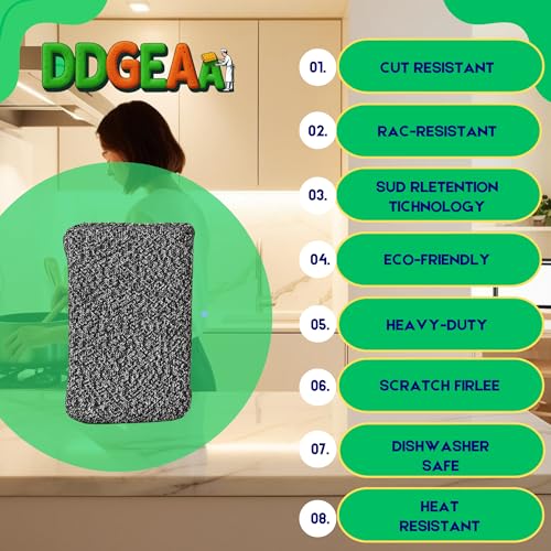 Heavy - Duty Kitchen Sponge - 20 Times More Durable, Scratch Free, Suitable for Non - Stick Cookware - Cut - Resistant, Multi - Purpose Cleaning Supplies for Home (4 Pack, Grey) - size: 4 Pack