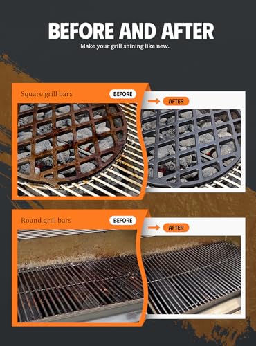 MEKER Grill Brush Bristle Free, Grill Cleaner Brush with 5 BBQ Replacement Head for Cast Iron, Stainless Steel Grates, Safe Grill Scraper Outdoor BBQ Grill, Black - color: Black