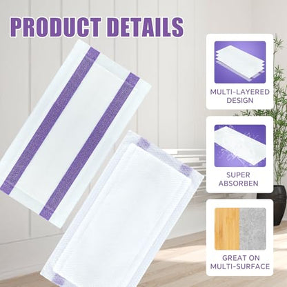 50 Count for Swiffer Wet Jet Pads, Disposable Wet Jet Pads, for Swiffer Wet Pads Refill for Spray Mop, All-Floor Cleaning Pads Safe for Hardwood & Multi-Surface