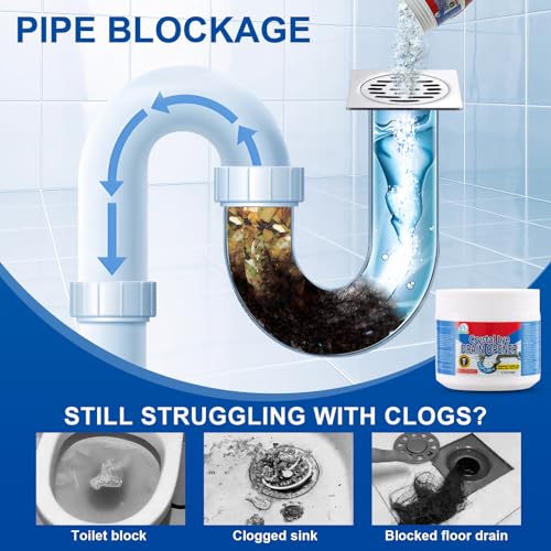 BELL BIRD Drain Opener, 9.2oz Crystal Lye Sodium Hydroxide, Clog Remover for Sinks, Drains, Showers & Bathtubs, Heavy Duty Pipe Cleaner (1 PCS) - size: 1 PSC