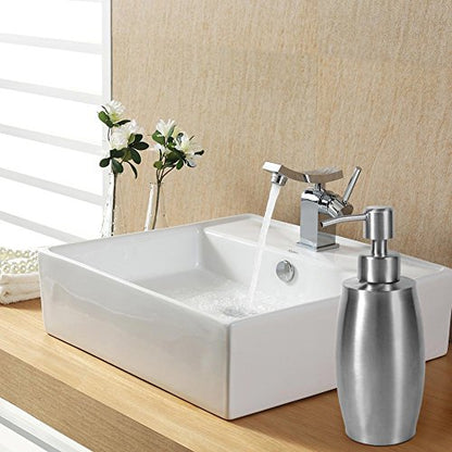 304 Stainless Steel Liquid Soap Dispenser, Bathroom Shower Pump for Shampoo Lotion, 350ml Refillable Soap Container with Wide Mouth, Rustproof Dispenser for Kitchen and