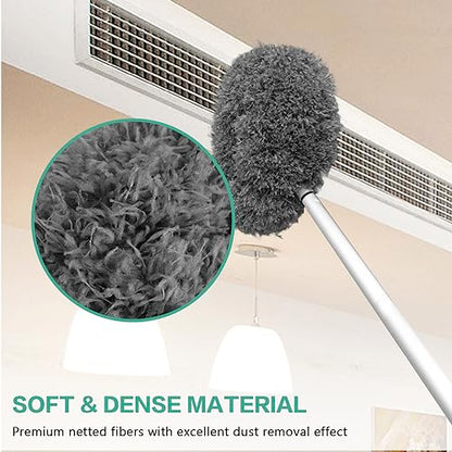 Ceiling Fan Cleaner Duster Reusable Microfiber Ceiling Fan Blade Cleaner Removable Duster with Extension Pole Adjusts 13 to 49.7 Inch for Cleaning Walls Bookshelves Furniture Door Window Top (Gray) - color: Gray
