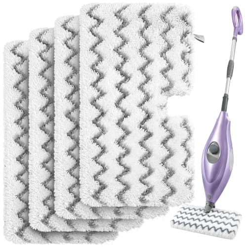 Tidy Monster Steam Mop Pads with Scrub Strips Microfiber Replacement Pad Refills for Shark Steam Pocket Mop S3500 Series S3501 S3601 S3550 S3801 S3901 SE450 S3601D S3901D (White Scrub Stripe 4 Pack) - color: White Scrub Stripe 4 Pack
