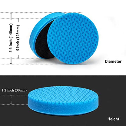 Autolock 5" Buffing Polishing Pads, 6Pcs 5.6inch 140mm Face for 5 Inch Backing Plate Compound Buffing Sponge and Woolen Pads Cutting Polishing Pad Kit for Car Buffer Polisher, Polishing and Waxing - size: 5.5 Inch