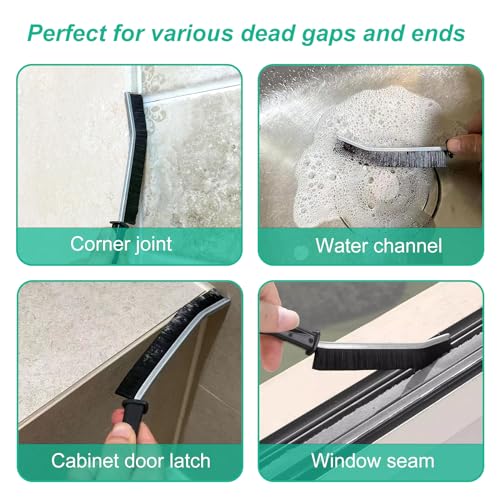 OKOM Multifunctional Stainless Steel Crevice Cleaning Brush - Hard Bristles for Kitchen & Bath Gap Cleaning