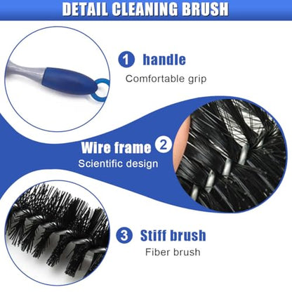 Long Handle Car Engine Cleaning Brush, Hard Bristle Automotive Wash Brushes, Flexible Bendable Vehicle Detailing Brush for Car Radiator Dryer Vent, Engine Oil Residue (1PC) - size: 1PC
