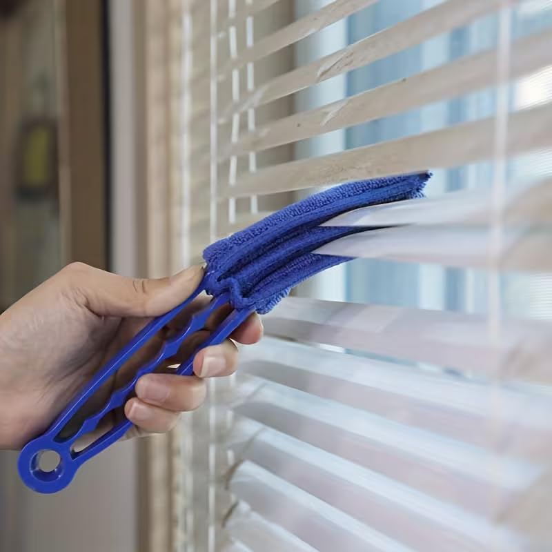 Reusable Cleaning Brush, Multi-Purpose Flexible Duster for Blinds, Curtains, Car Vents & Glass Surfaces, Washable with Detachable Head, Home Car Dusting Tool, 1PC, Blue