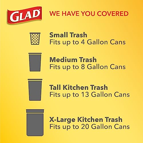 Glad Medium Trash Bags, 8 Gallon, Fragrance Free Garbage Bags With Drawstring, 26 Count - size: 26 Count (Pack of 1)