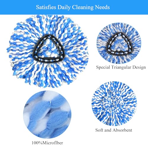 10 Pack O-Cedar Spin Mop Head Replacements, 100% Microfiber, Compatible with RinseClean 2-Tank System, Machine Washable, Easy to Replace and Highly Absorbent for Floor Cleaning - size: 10 Count