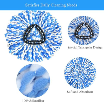 10 Pack O-Cedar Spin Mop Head Replacements, 100% Microfiber, Compatible with RinseClean 2-Tank System, Machine Washable, Easy to Replace and Highly Absorbent for Floor Cleaning - size: 10 Count