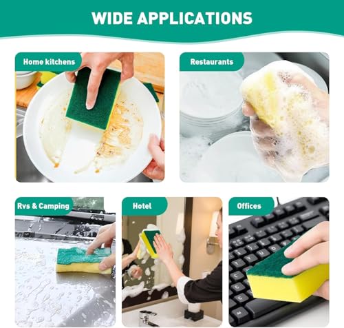 Kitchen Scrub Dish Sponge, 5 Pack Cleaning Brush Scrubber Supplies for Dishwashing, Dinnerware Sets, Pan Pot, Glass, Dishwasher, Sink, Bathroom - size: Large