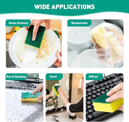 Kitchen Scrub Dish Sponge, 5 Pack Cleaning Brush Scrubber Supplies for Dishwashing, Dinnerware Sets, Pan Pot, Glass, Dishwasher, Sink, Bathroom - size: Large