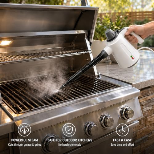 Handheld Steam Cleaner with 14 Accessories, High-Pressure Multi-Surface Steam Cleaner for Grout, Tile, Floors, Kitchen, Bathroom, Upholstery, and Car Detailing