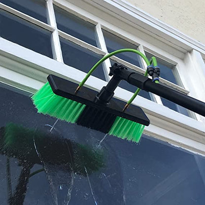 30 Feet Reach Solar Panel Cleaning Brush & Pole Water Fed Pole Kit, Window Cleaner Window Glass Solar Panel Cleaning System Washing Equipment Tool Solution Scrubber Brush & Hose Spray Washer - size: 30FT