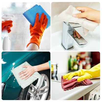 RPJFCPCS Weiliya 10pcs Cleaning Fish Scale Cloth Microfiber Nanoscale Cleaning Lint FreeEasy, No Trace High Absorption Polishing Cloth for Kitchen Home (Random Color)(30X40cm)