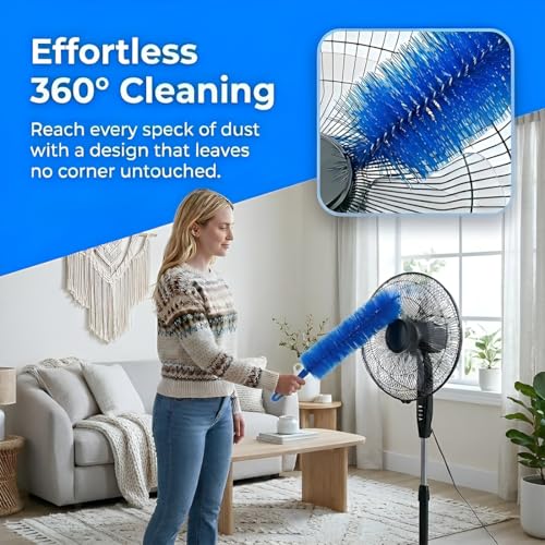 Bendable Microfiber Head, Fan Cleaner Brush Reusable Dust Remover Washable ldeal for Ceiling Fan, Air Conditioner, Dryer Vent, Car Vents and Household Surface Cleaning (Gray x 2) - color: Gray X 2