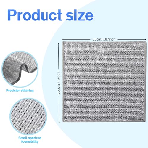 Non-Scratch Wire Dishcloth - Multipurpose Wire Dishwashing Rag for Pots, Pans, Glassware & Grills, Durable and Fast-Drying Kitchen Scrubber (6PCS)