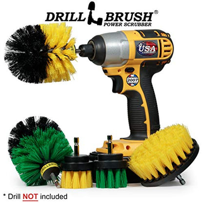 Drillbrush 5 Piece Bundle - Add a 2-inch Flat Brush and Original Brush to Our 3 Piece Bathroom kit to Make The Ultimate Household Cleaning Kit