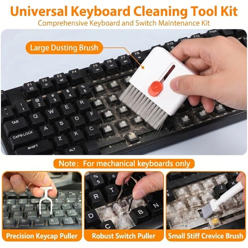 Phone and Keyboard Cleaning Kit by JM.JEEMI, Professional Electronics Cleaner with Charging Port Cleaner & Keycap Puller, Cleaning Tool Set for Laptop, Earbuds, Camera and PC Monitor, White - size: 32-in-1