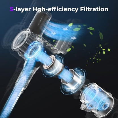 Cordless Vacuum Cleaner, 450W 45KPa Powerful Suction Stick Vacuum, Up to 50-Min Runtime, Self-Standing Pet Hair Cleaner for Home, Hard Floor & Carpet with Anti-Tangle Brush, Brushless Motor