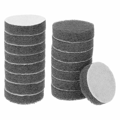 HARFINGTON 16pcs Scrubber Scouring Pads 1200 Grits 2 Inch Drill Power Brush Hoop and Loop Surface Conditioning Disc Drill Scuffing Disc Scrub Pads for Home Kitchen Cleaning, Light Gray - color: Light Gray, size: 1200 Grits