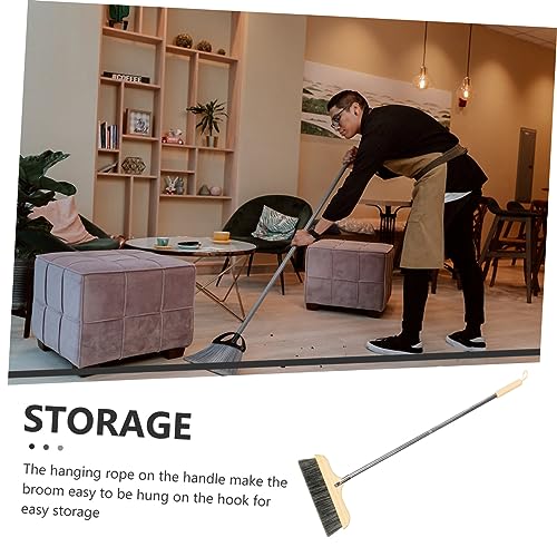 ABOOFAN Soft Bristle Broom with Long Handle and Beveled Bristles for Home Floor Cleaning Static Dust Sweeper with Hanging Rope for Easy Storage for Carpets Corners and Under Furniture