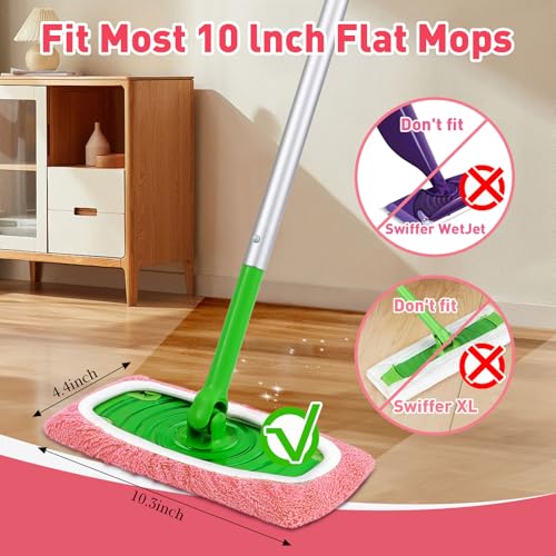 8Pcs Pink Reusable Mop Pads,Microfiber Mop Pads Compatible with Swiffer Sweeper, Dry Sweeping Cloths & Washable Wet Pads Refill for Floor - color: Pink-8 Pack