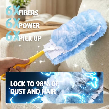 Duster Refill for Swiffer Duster, 50 Count Heavy Duty 2 Side 360° Duster Refills, 6X Microfibers, Disposable Multi Surface Dusters for Cleaning (Not Include Handle) - color: 50 Refills