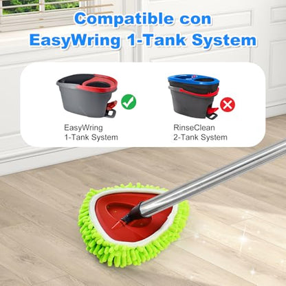 Spin Mop Replace Head, Base, Mop Replacement Head for O Cedar EasyWring 1 Tank System 4 Microfiber Refills, 1 Mop Head Base