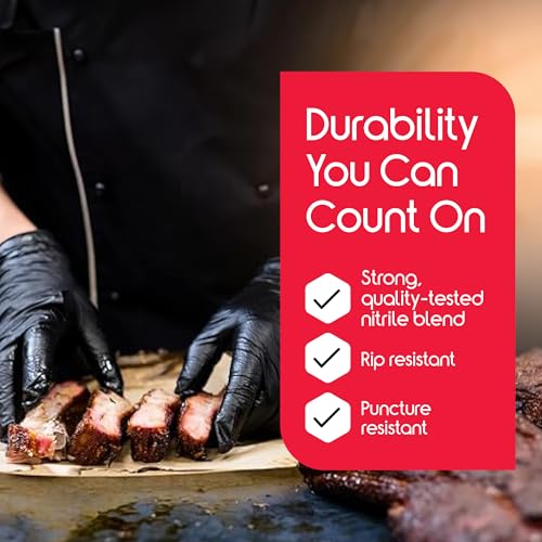 Inspire Black Nitrile Gloves | THE ORIGINAL Quality Black Gloves Disposable Latex Free | 4.5 Cooking - size: Small, style: Nitrile-vinyl Blend