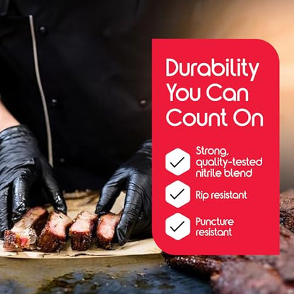 Inspire Black Nitrile Gloves | THE ORIGINAL Quality Black Gloves Disposable Latex Free | 4.5 Cooking - size: Small, style: Nitrile-vinyl Blend