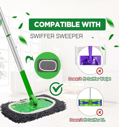 Reusable Microfiber Mop Pads Washable Wet Pads Compatible with Swiffer Sweeper Refills Pads for Wet & Dry Sweeping Cloths Mop Head Replacement for Household Cleaning (Grey 4PCS) - size: Grey 4PCS