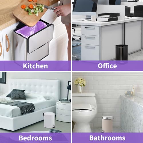 Small Trash Bags 1.2-Gallon: Bathroom Trash Bags 4.5L Small Garbage Bags for Bathroom Bedroom Office - (Purple, 120 Counts) - color: 1.2Gal-Purple-120pcs