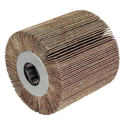 Abrasive Flap Sanding Drum, 4.33" x 4", 110x100mm, Aluminum Oxide, Rust & Paint Remove Metal Surface Conditioning, for Burnishing Polishing Machine - style: Abrasive Flap Sanding Drum #100