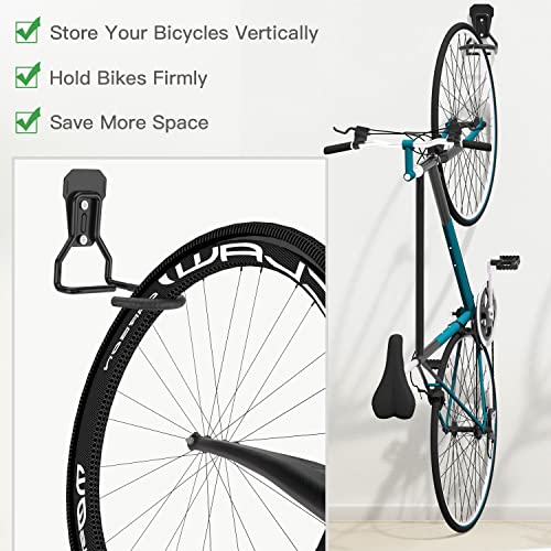 Housolution Bike Wall Mount with Fixed Hook, [8 Pack] Heavy Duty Bike Storage Rack, Bike Rack Vertical Stand for Garage - Easily Hang/Detach - with Screws Iron Bike Hanger Brackets - size: 8 Pack