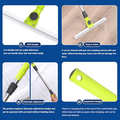 Rubber Broom for Pet Hair Hardwood Floor, with 51 Long Handle Silicon Broom, Squeegee Mop for Floor Cleans Glass,Fine Dust,Hair,Liquids,Large:50×130cm - size: Large:50×130cm
