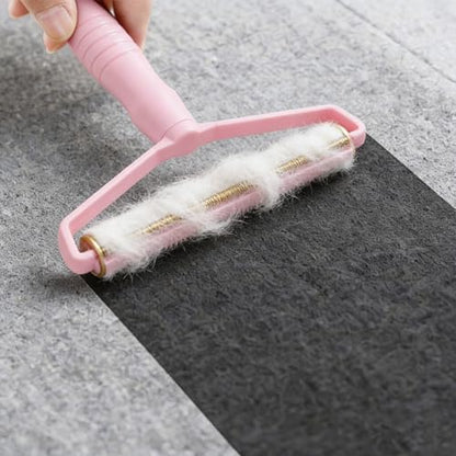 Manual Lint Remover 1 Pack Portable Fabric - Pet Hair Remover for Clothes Furniture Carpet, Fluff Removal Tool - color: Pink
