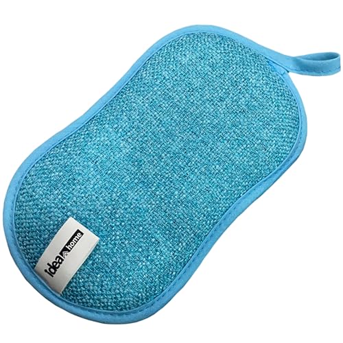 Premium Microfiber Kitchen Sponges 6 Pack – Non-Scratch Dual-Sided Cleaning Sponge, Heavy Duty Scrub + Soft Microfiber, Reusable & Machine Washable, All-Purpose for Dishes, Pots & Pans (Blue)