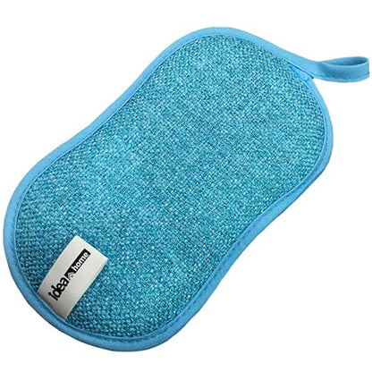 Premium Microfiber Kitchen Sponges 6 Pack – Non-Scratch Dual-Sided Cleaning Sponge, Heavy Duty Scrub + Soft Microfiber, Reusable & Machine Washable, All-Purpose for Dishes, Pots & Pans (Blue)