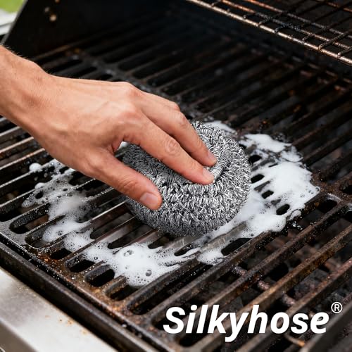 18 Pack Heavy Duty Stainless Steel Scrubber | Non-Scratch Steel Wool Pads for Pots, Grill Grates & Oven Racks, Kitchen Dishwashing | Rust-Free & Individually Wrapped