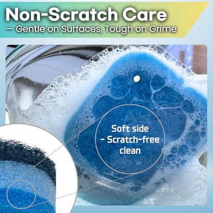 10 Pack Multipurpose Dual Sided Triple Layer Dish Sponges Kitchen | Boil Safe Scratch Free Odor Resistant Extra Durable | Flexible and Durable Design for Long Lasting Use (10, Whale) - style: whale - 10ct