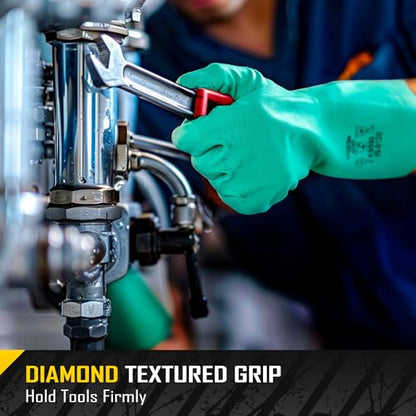 COOLJOB 18 Mil Chemical Resistant Nitrile Gloves 13" Long, Resist Household Acid, Alkali, Solvent and Oil, Latex Rubber Free - size: X-Large, style: Pack of 1