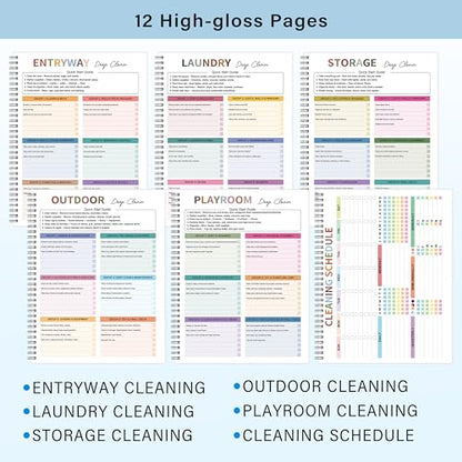 Cleaning Schedule for Adults - Checklist Organizer, Household Cleaning Checklist Notebook, 8.5" x 11", Daily Weekly Monthly Household Cleaning Notebook for Home, Family Cleaning Tasks, Home Improvement